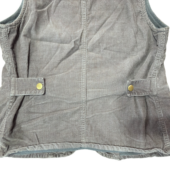 Free People Women’s XSmall Gray Corduroy Cargo Utility Multi Pocket Outdoor Vest - Picture 7 of 10